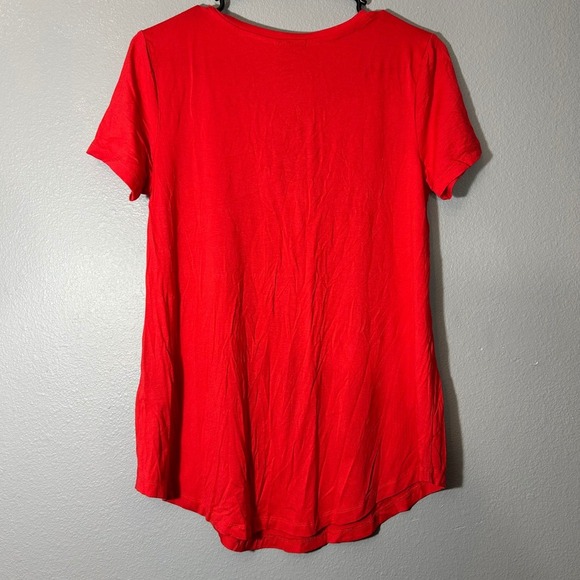 JM Collection Red Tee Top Short Sleeve Scoop Neck Casual Size XS NWT - Picture 3 of 5